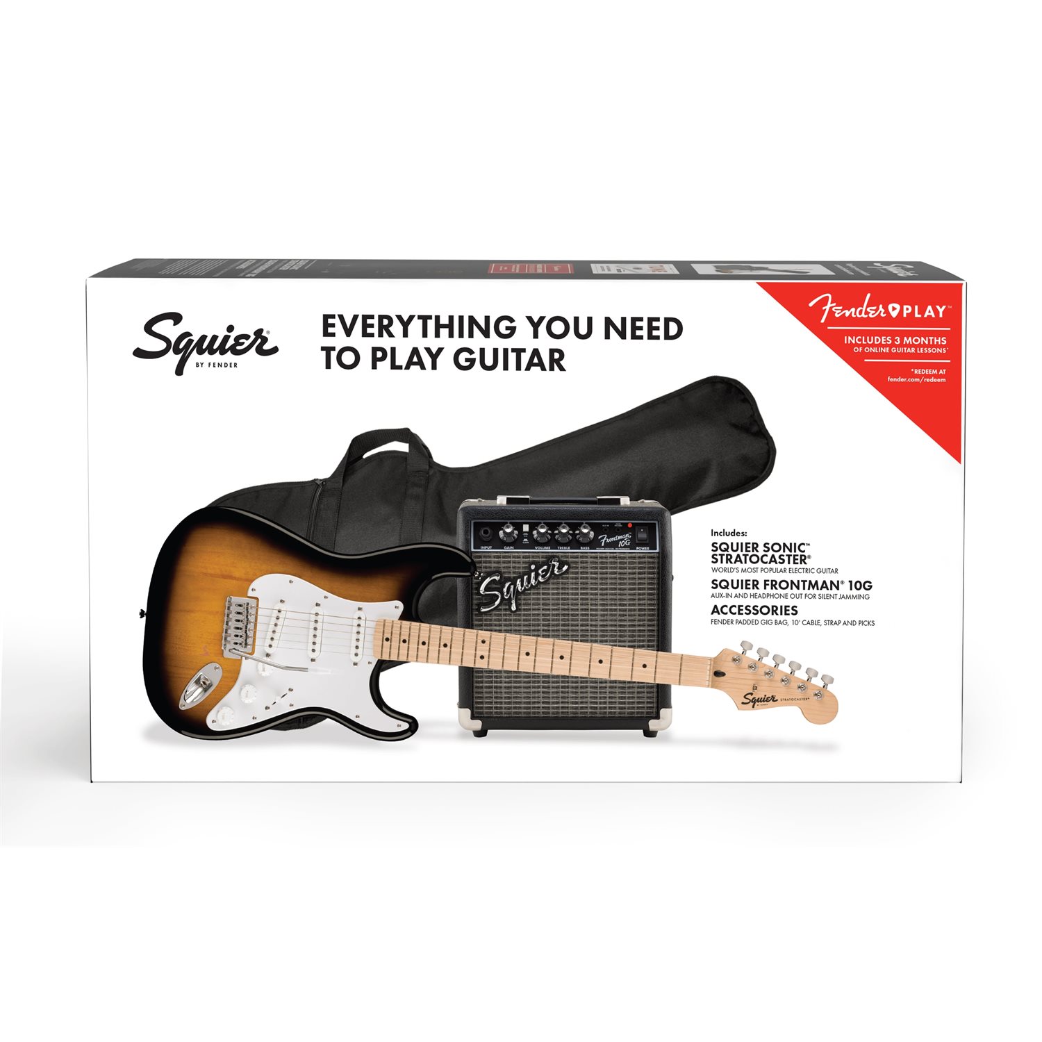 FENDER - Squier Sonic™ Stratocaster® Pack, Maple Fingerboard, 2