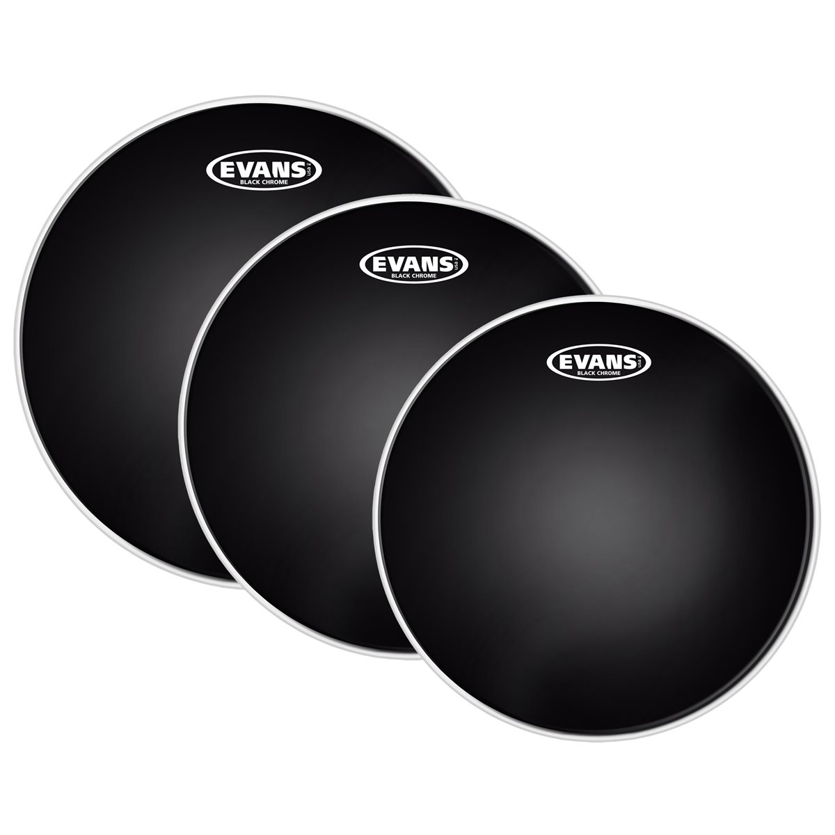 black chrome drum heads