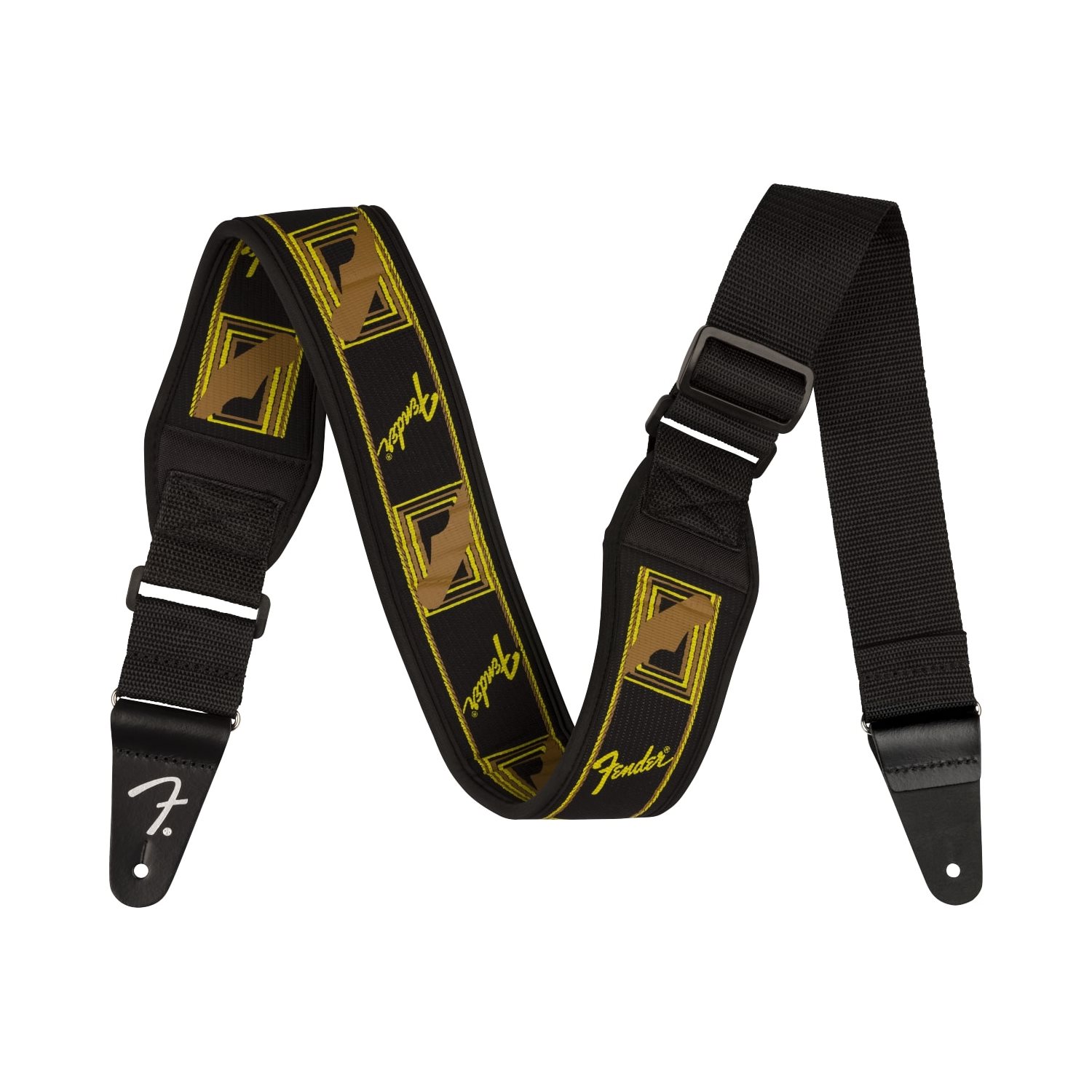 FENDER - Swell™ Neoprene Strap - yellow / black / brown Mono - 2.5''