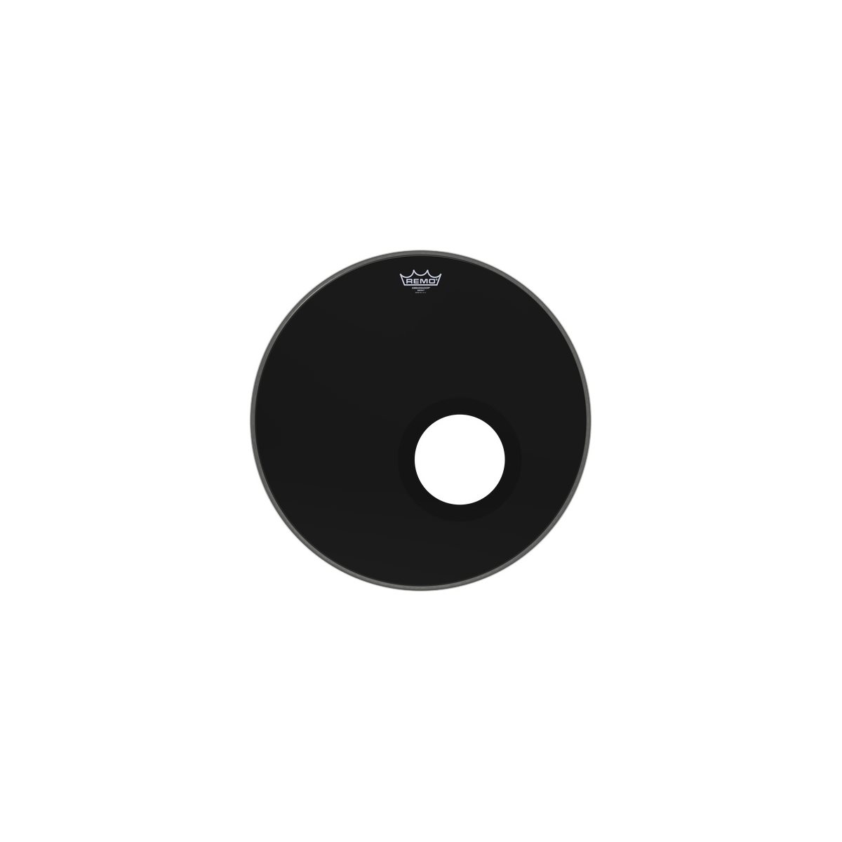 REMO - AMBASSADOR EBONY - 5'' hole - 20''