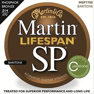MARTIN - MSP7700 - baritone acoustic guitar strings - Phosphor Bronze - 14-70