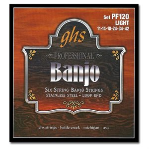 GHS - PF120 - Stainless Steel 6-String Banjo Strings 11-42