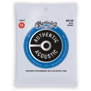 MARTIN - MA140 - SP 80 / 20 Bronze Authentic Acoustic Guitar Strings - 12-54