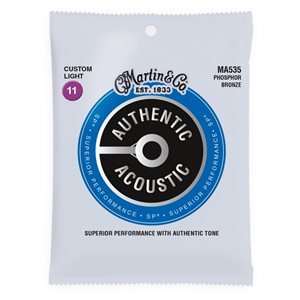MARTIN - MA535 - Authentic Acoustic Guitar Strings - Phosphor Bronze - 11-52